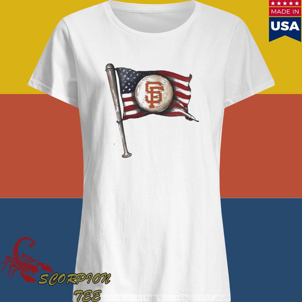 San Francisco Giants Hulk Marvel Avengers MLB Baseball American Flag Women's  T-Shirt