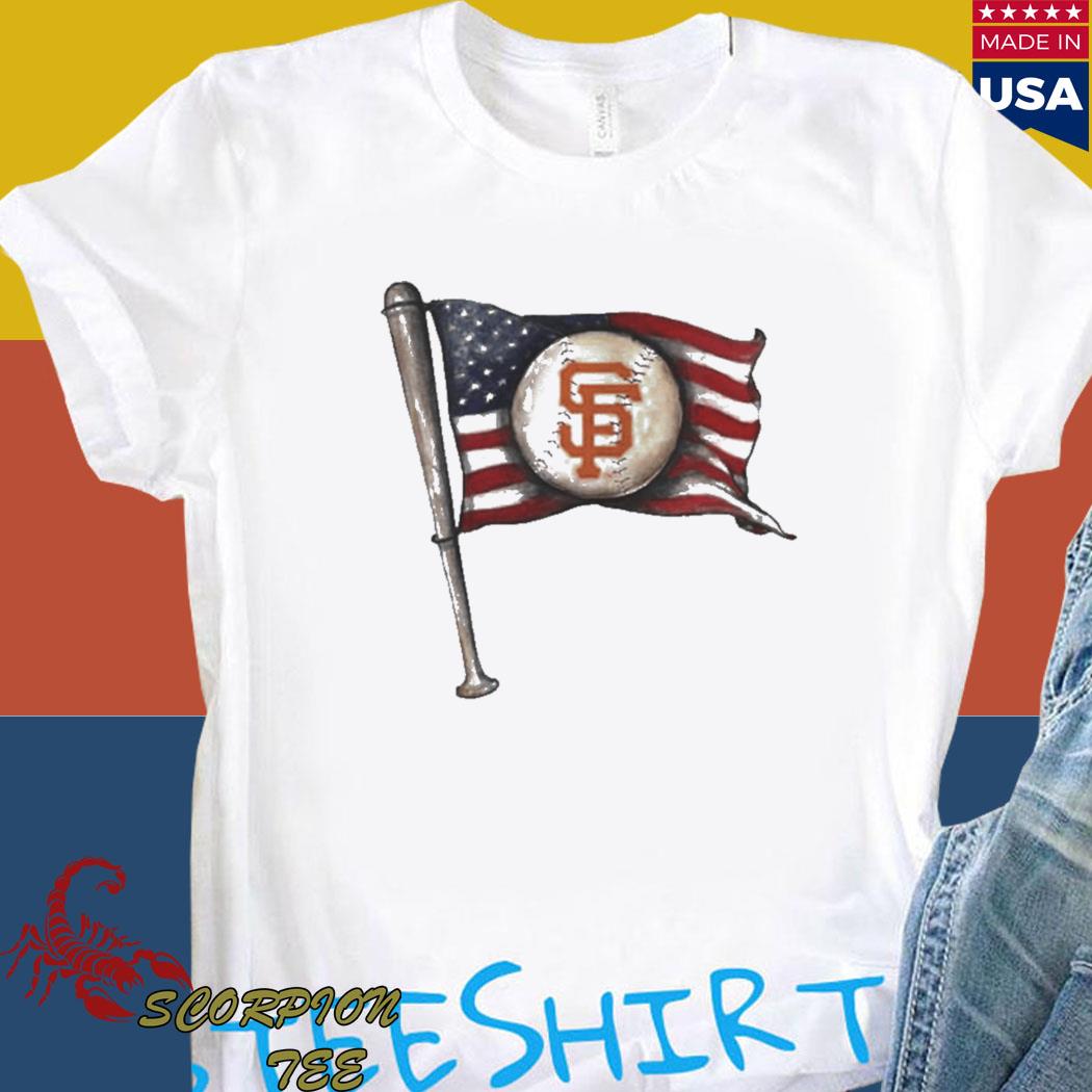 San Francisco Giants Hulk Marvel Avengers MLB Baseball American Flag Women's  T-Shirt