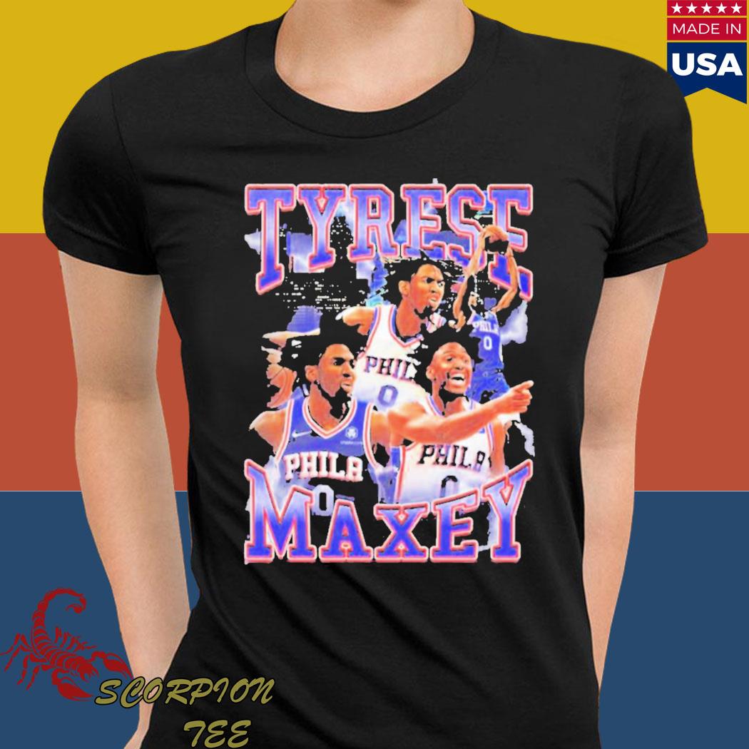Official Tyrese maxey philadelphia 76ers 90s style vintage bootleg T-shirt,  hoodie, tank top, sweater and long sleeve t-shirt