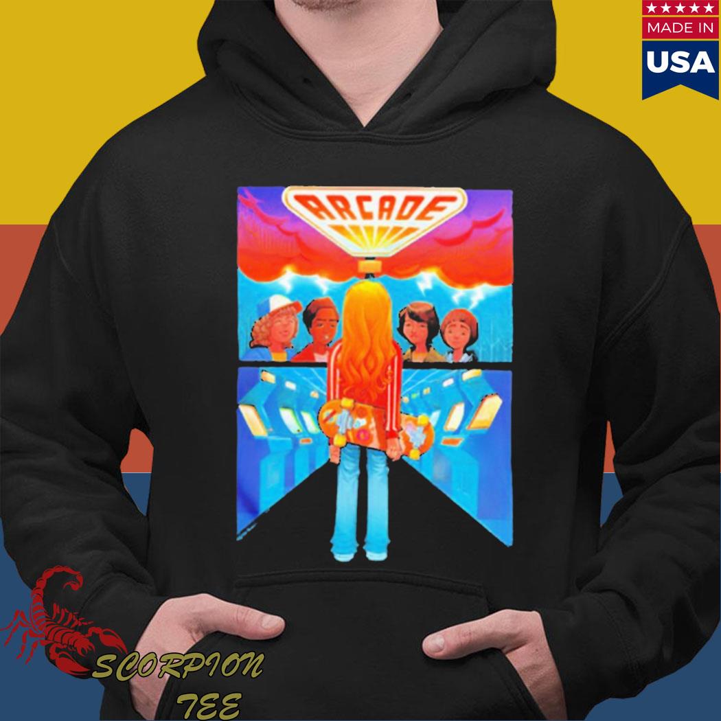 Official Stranger things fan art arcade group comic poster T-s Hoodie