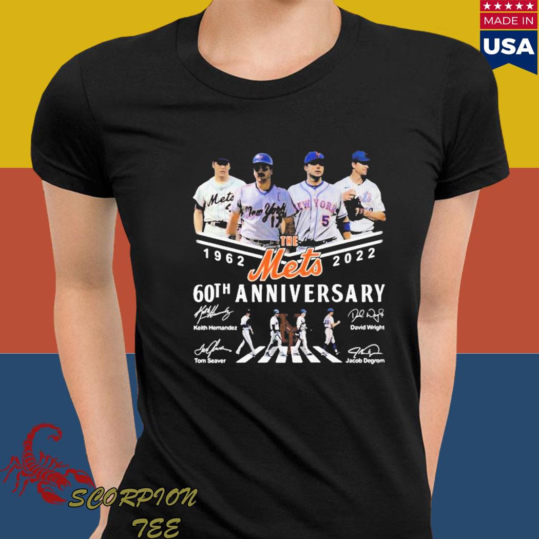 New York Mets 1962 2022 60Th Anniversary Signatures T-Shirt