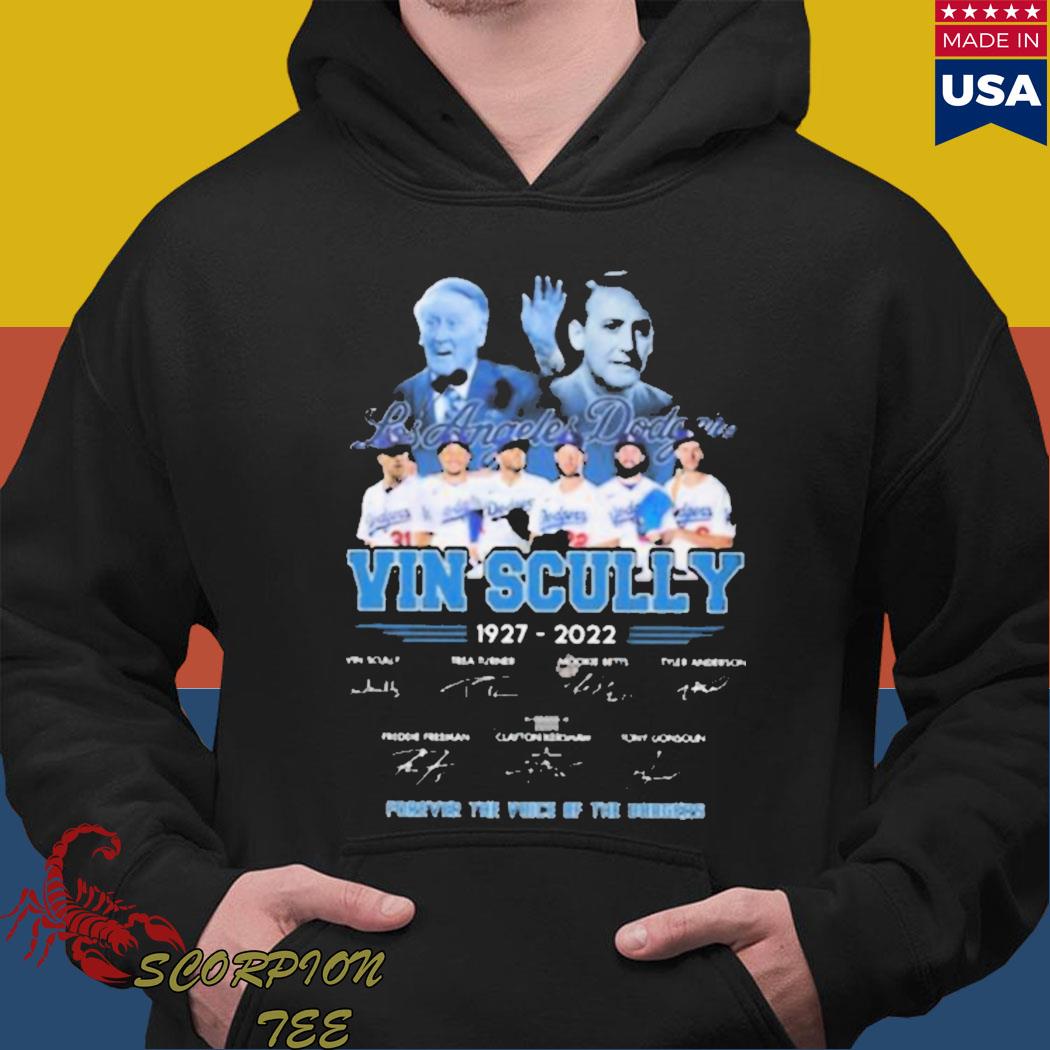 LA Dodgers Vin Scully Forever The Voice Of Dodgers 1927-2022 Signatures T- Shirt, hoodie, sweater, long sleeve and tank top