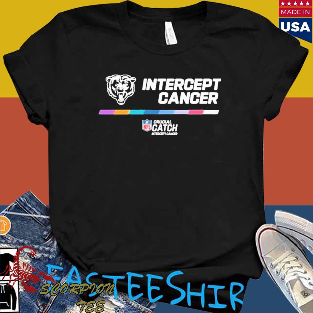 Chicago Bears 2022 Nfl Intercept Cancer Crucial Catch Therma Performance  Pullover Hoodie T-shirt Long Sleeve