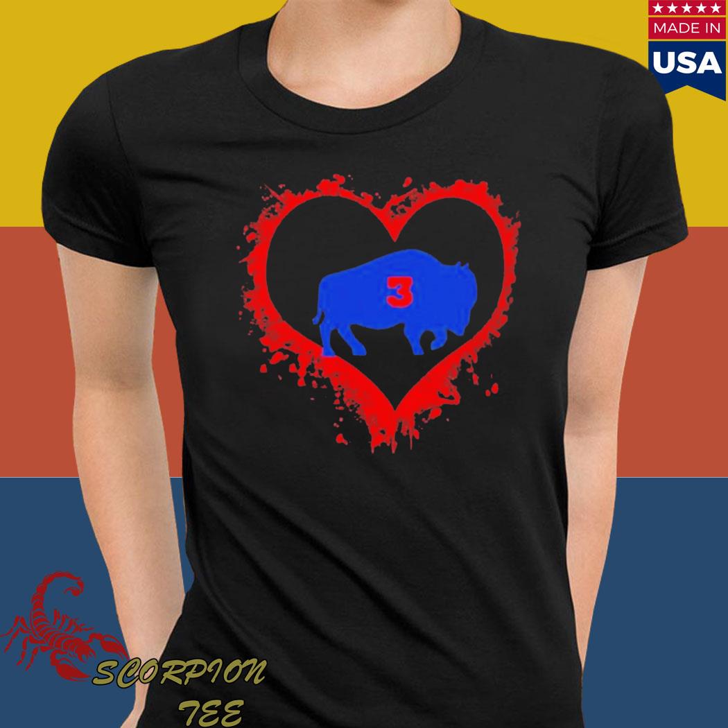 Buffalo Bills logo 3 Damar Hamlin in heart shirt, hoodie, sweater, long  sleeve and tank top