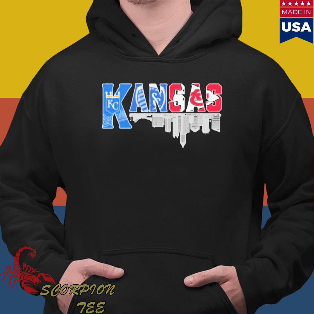 Nice kansas Kansas Jayhawks Kansas City Chiefs and Kansas City Royals  shirt, hoodie, sweater, long sleeve and tank top