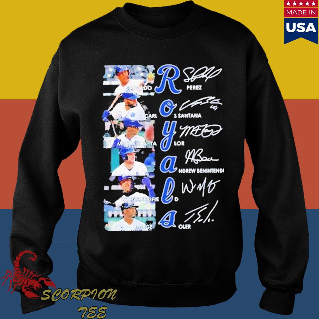 Official kansas city royals baseball player Team signatures T-shirts,  hoodie, tank top, sweater and long sleeve t-shirt