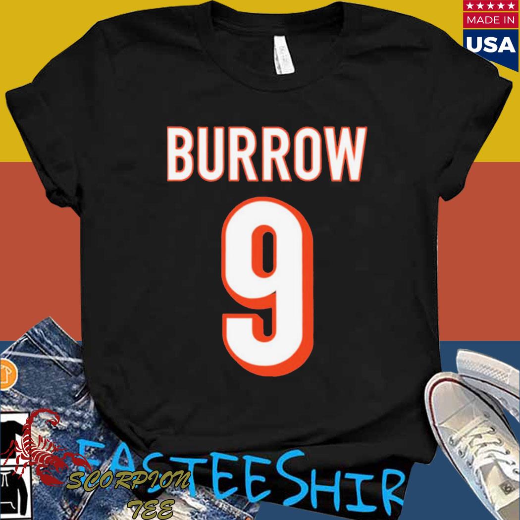 Official number 9 Joe burrow jersey number graphic T-shirt, hoodie,  sweater, long sleeve and tank top