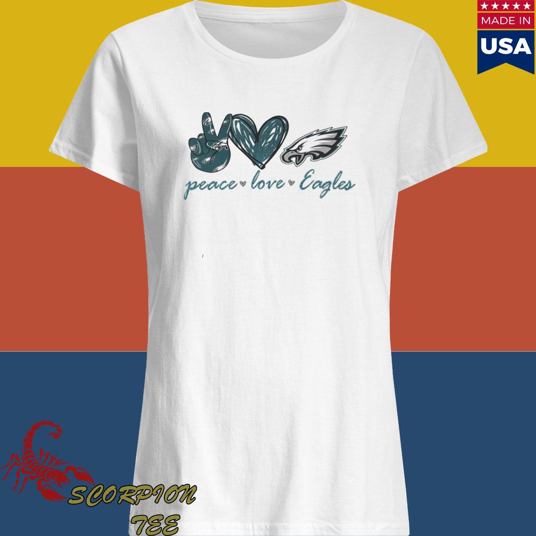 Peace Love Philadelphia Eagles T-Shirt For Women - Personalized Gifts:  Family, Sports, Occasions, Trending