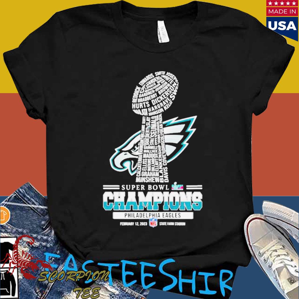 NFL Philadelphia Eagles Super Bowl LVII Champions 2023 T-shirt - Kaiteez