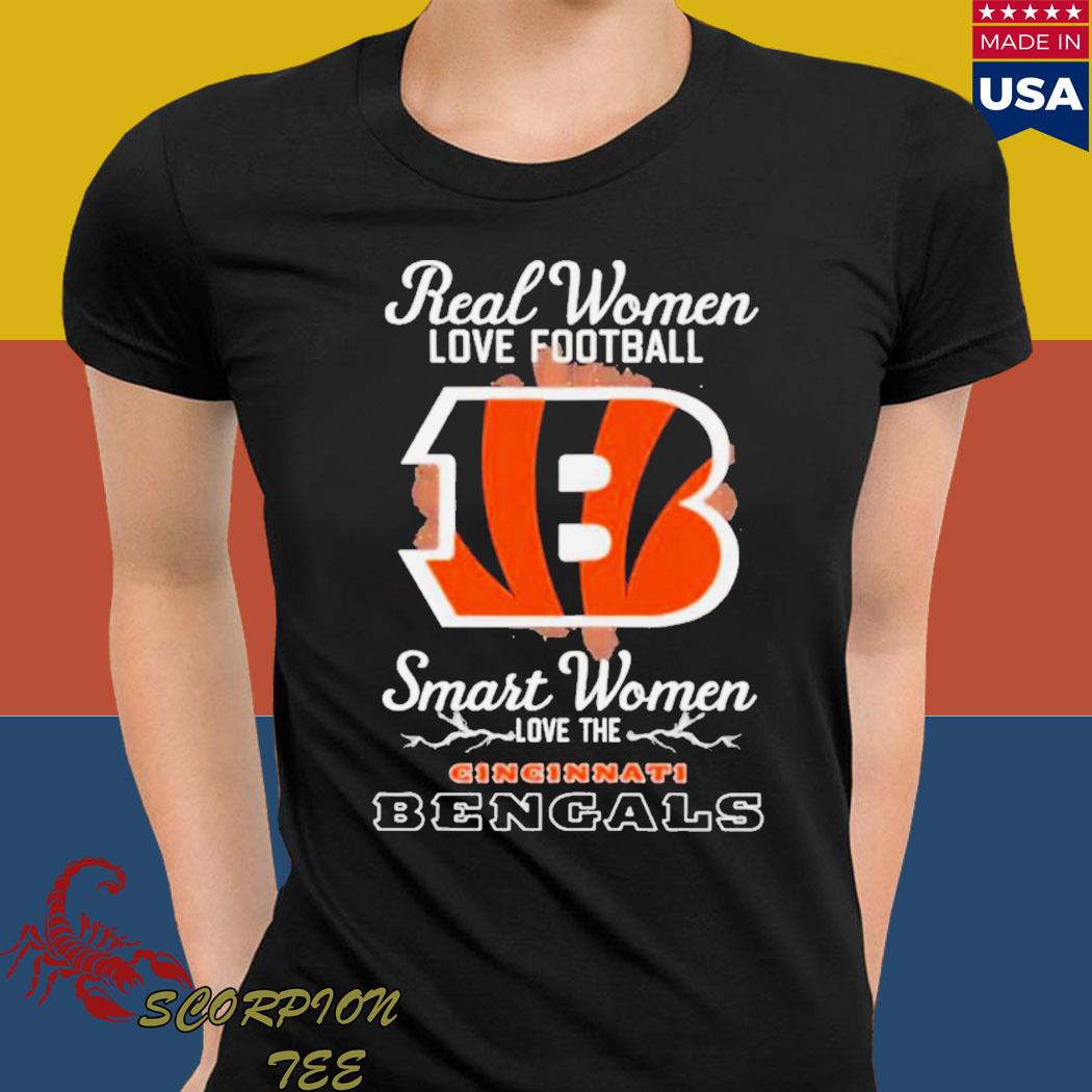 Real Women Love Football Smart Women Cincinnati Bengals T Shirt