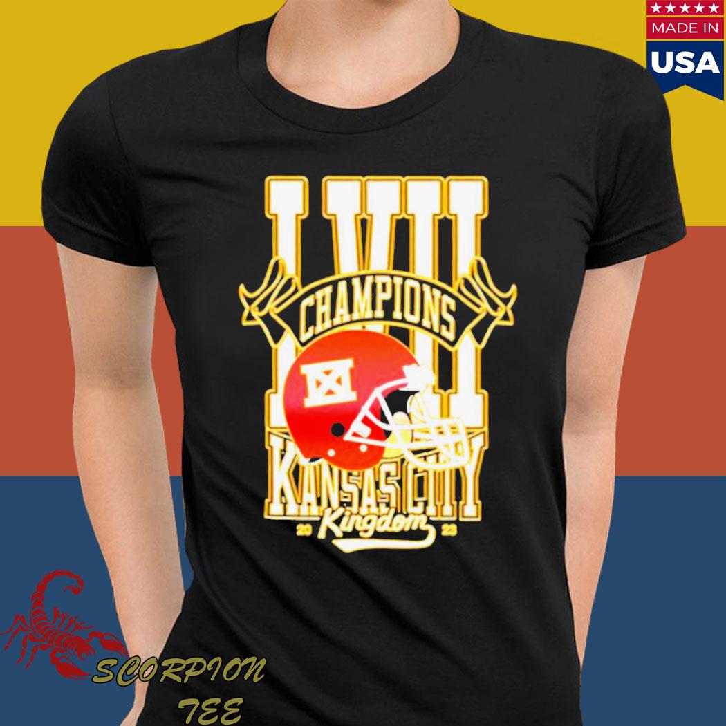 Chiefs Kingdom super bowl lviI champions Kansas city Chiefs 2023 T-shirt -  REVER LAVIE