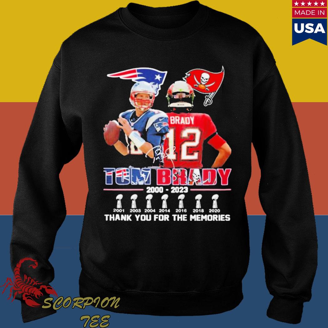 Tom Brady 2000 2023 thank you for the memories signatures shirt - Store T- shirt Shopping Online