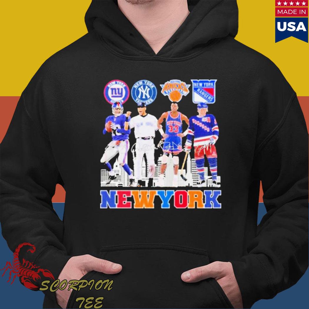 New York Giants New York Yankees New York Knicks New York Rangers City  Signature Shirt, hoodie, longsleeve, sweatshirt, v-neck tee