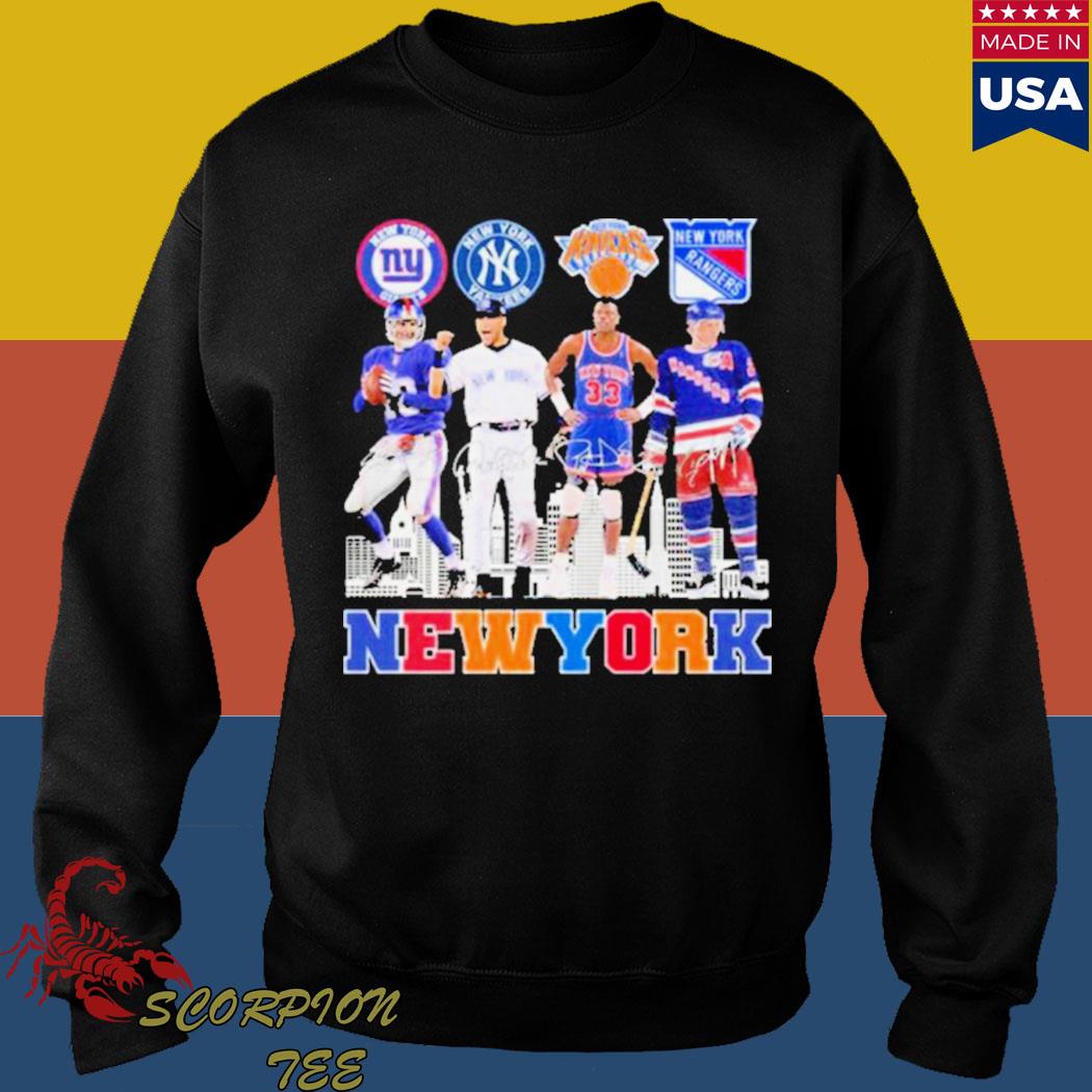 Official new york giants new york yankees new york knicks new york rangers  city signature T-shirt, hoodie, tank top, sweater and long sleeve t-shirt