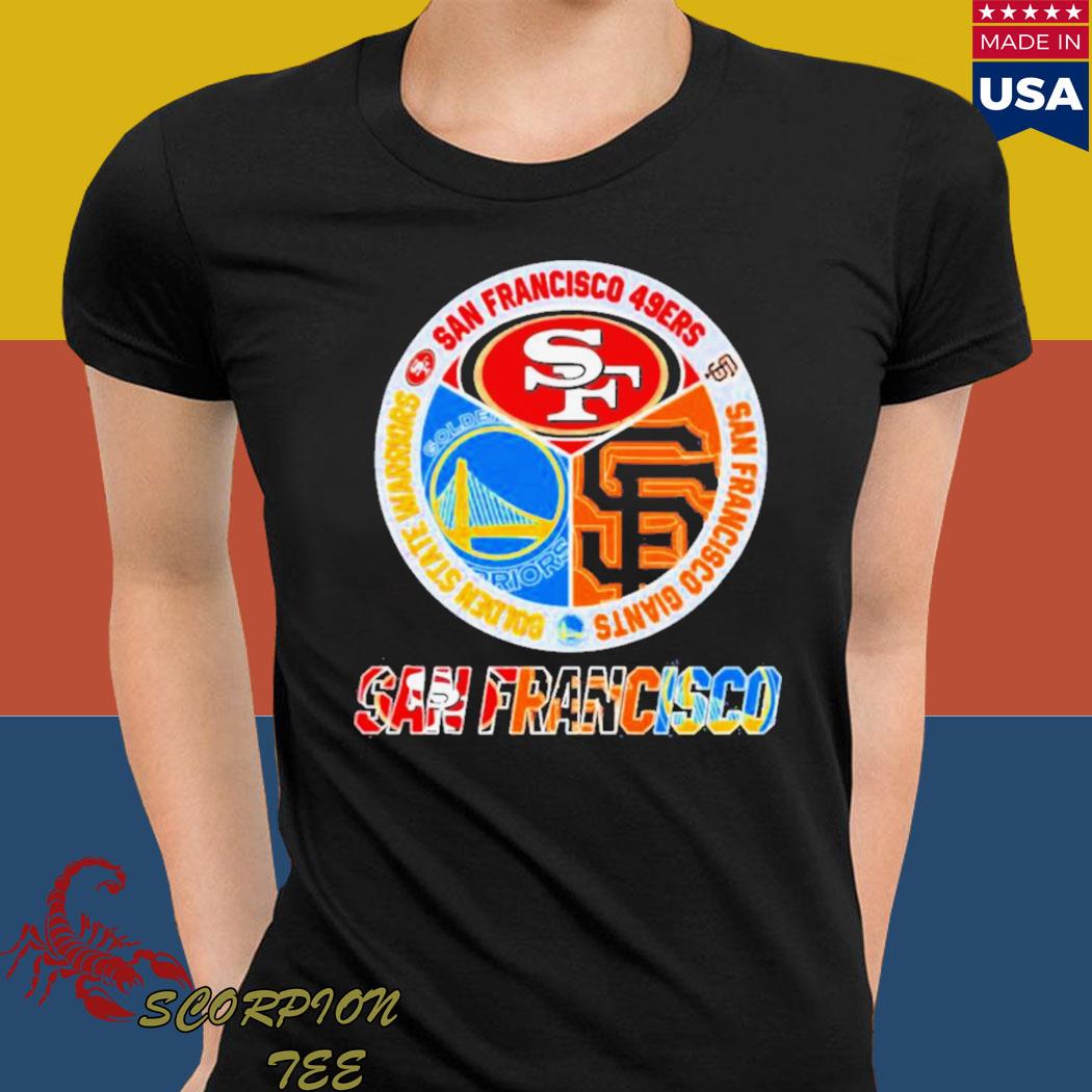 San Francisco 49ers Warriors Giants teams logo 2023 T-shirt