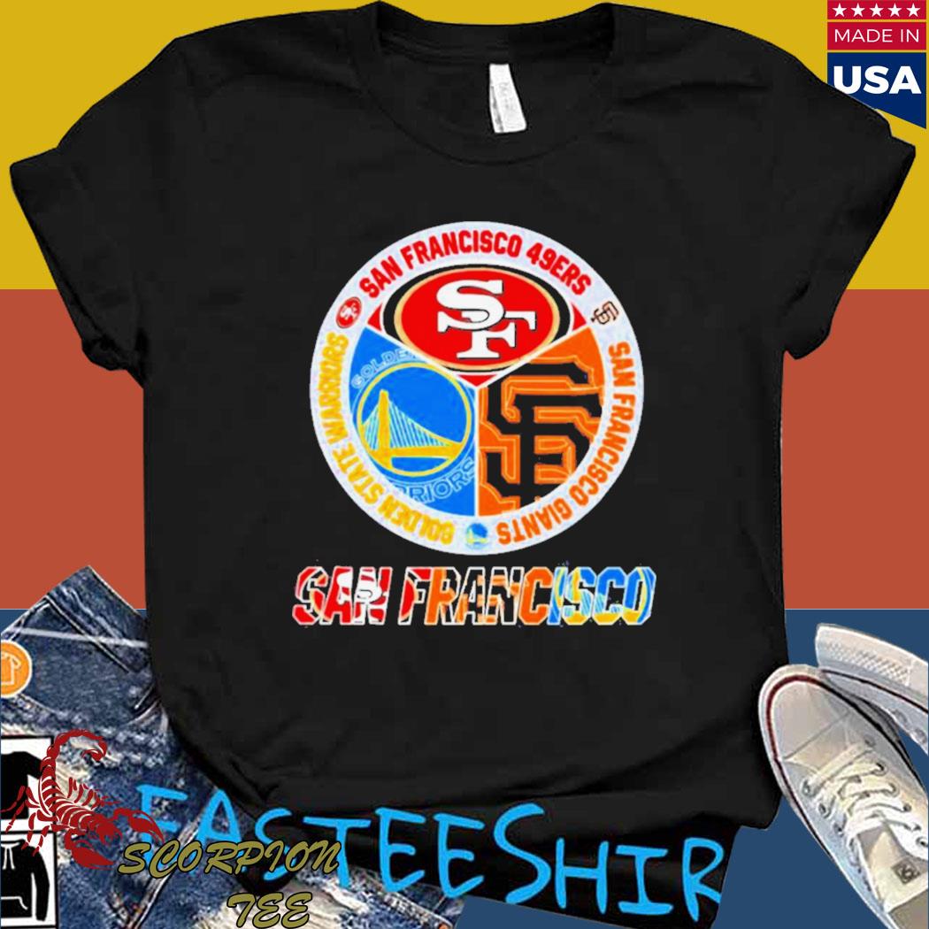 San Francisco 49ers Warriors Giants teams logo 2023 T-shirt