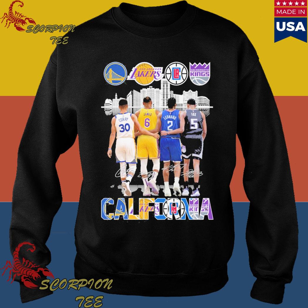 Official golden state warriors los angeles Lakers sacramento kings  california signature T-shirt, hoodie, sweater, long sleeve and tank top