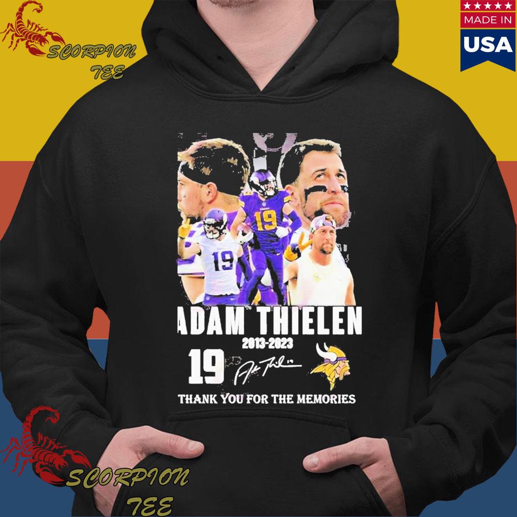 19 Adam Thielen 2013 – 2023 Thank You For The Memories Signature Shirt