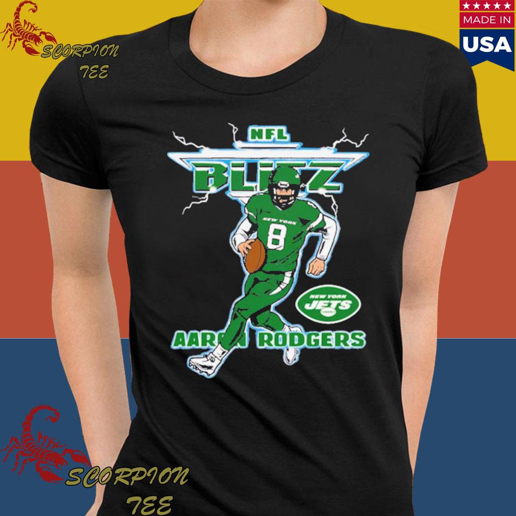 New York Jets Aaron Rodgers Homage Charcoal Blitz Graphic T-Shirt