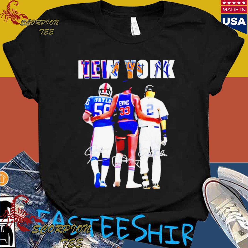 New York Jonathan Taylor Patrick Ewing And Derek Jeter's Signature Shirt