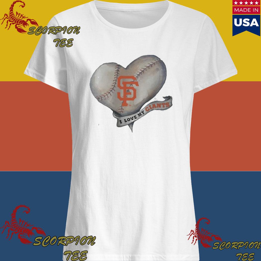 Official San francisco giants baseball heart banner T-shirt