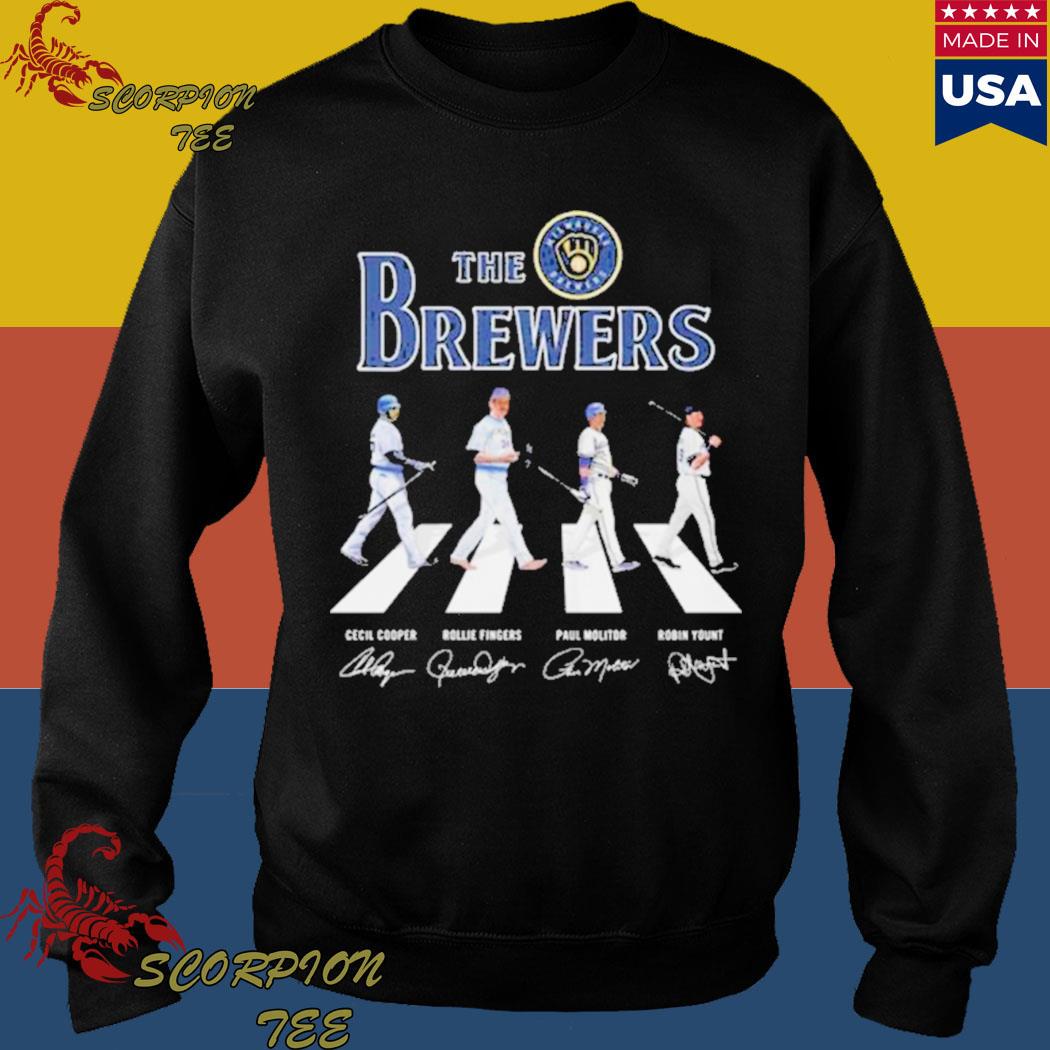 Official the Milwaukee Brewers Cooper Fingers Molitor and Yount abbey road  signatures 2023 shirt, hoodie, sweater, long sleeve and tank top