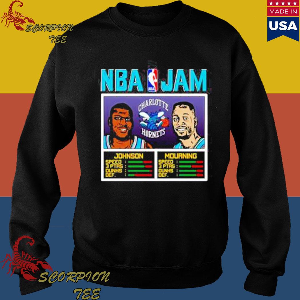 Official NBA jam hornets johnson and mourning t-shirt, hoodie, sweater,  long sleeve and tank top