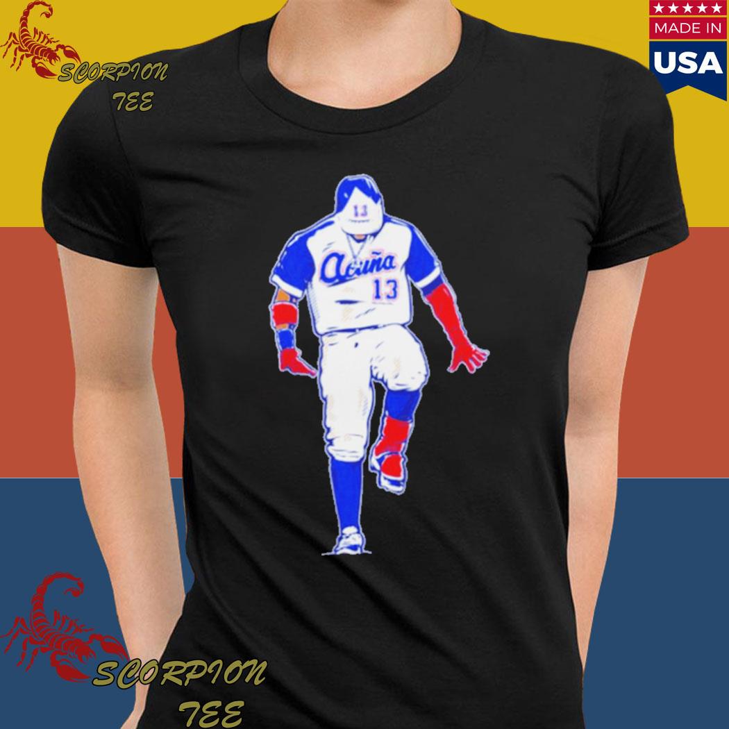 V-NECK Ronald Acuna Jr Atlanta Braves Acuna Logo Ladies T-shirt