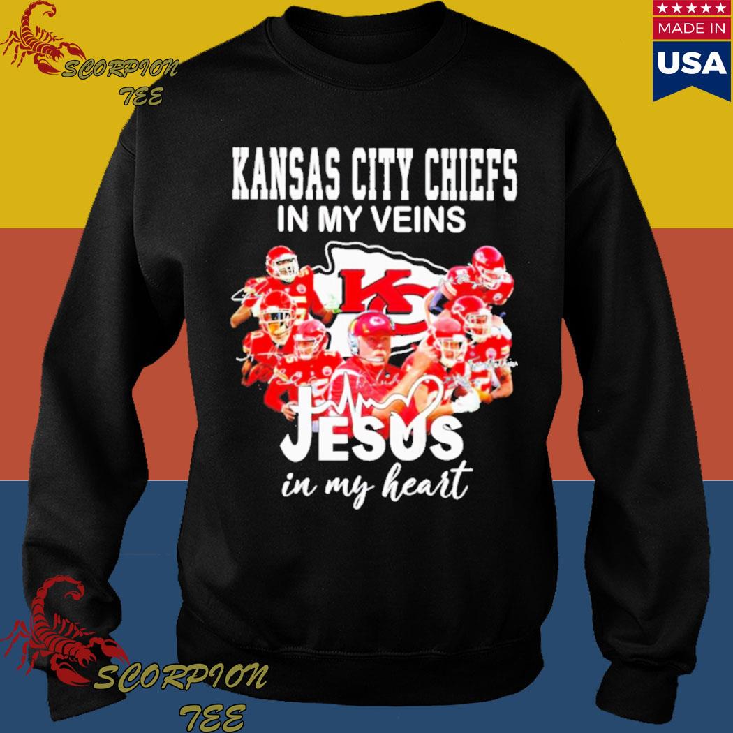 Kansas City Chiefs In My Veins Jesus In My Heart Shirt, hoodie, sweater,  long sleeve and tank top