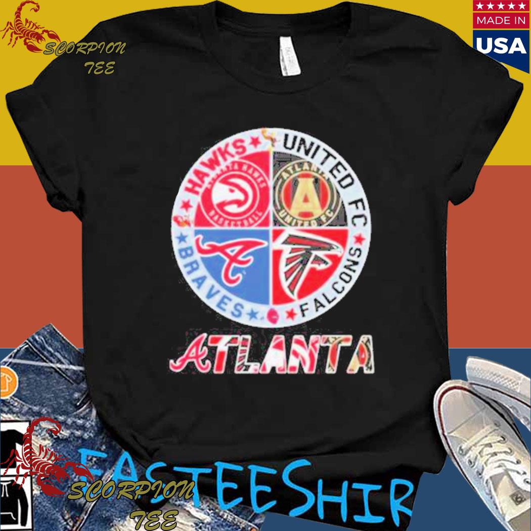 Atlanta Braves Atlanta Falcons Atlanta Hawks Atlanta United Fc Logo 2023  Shirt