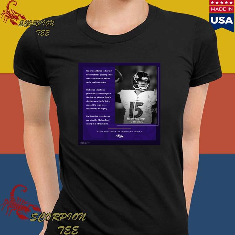 Ryan Mallett Baltimore Ravens Women's Purple by Name & Number Logo V-Neck T- Shirt 