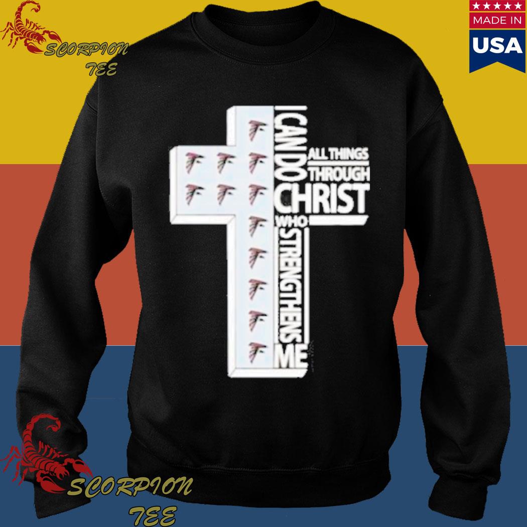 Official I can do all things through christ atlanta falcons shirt, hoodie,  sweater, long sleeve and tank top