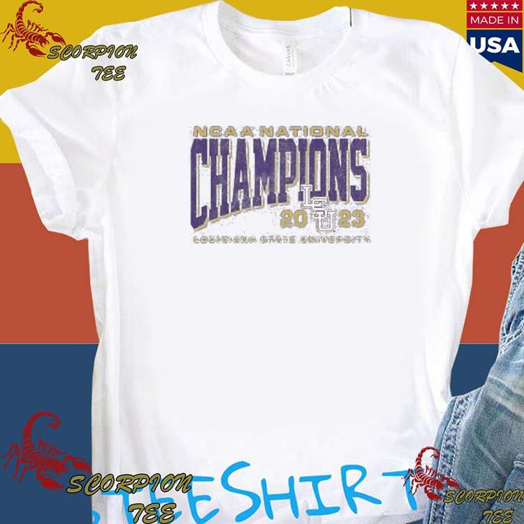 Louisiana State University LSU Tigers : 2023 Baseball National Champions Block Banner T-Shirt -  M / Grey