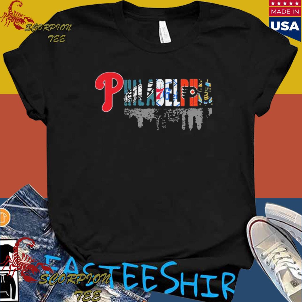 Philadelphia sport teams Philadelphia Phillies Eagles 76ers and Flyers logo  shirt, hoodie, sweater, long sleeve and tank top