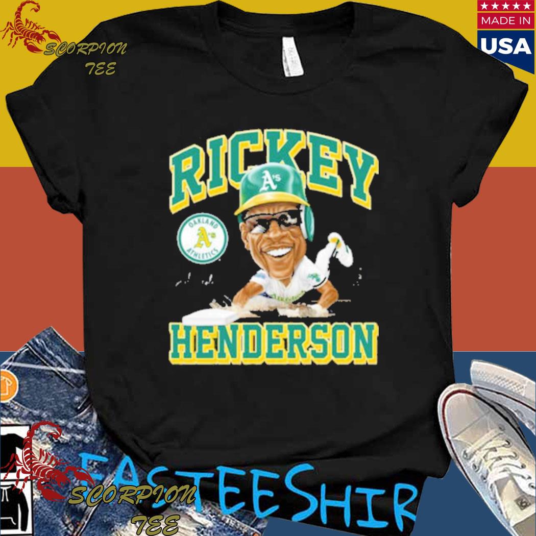 Rickey Henderson Oakland Athletics T Shirt Baseball Team Sport Black