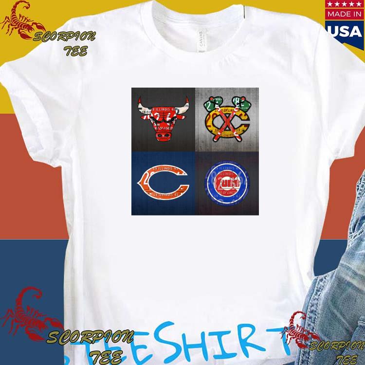 Chicago Cubs Bulls Bears And Blackhawks Logo Shirt, hoodie