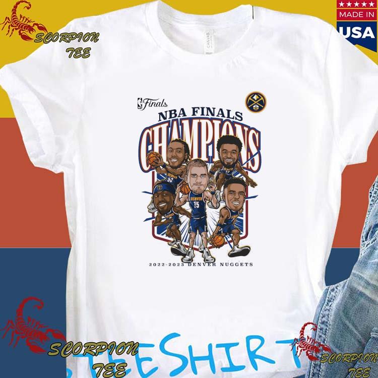 Men's Denver Nuggets Fanatics Branded White 2023 NBA Finals Champions  Windmill Team Caricature T-Shirt