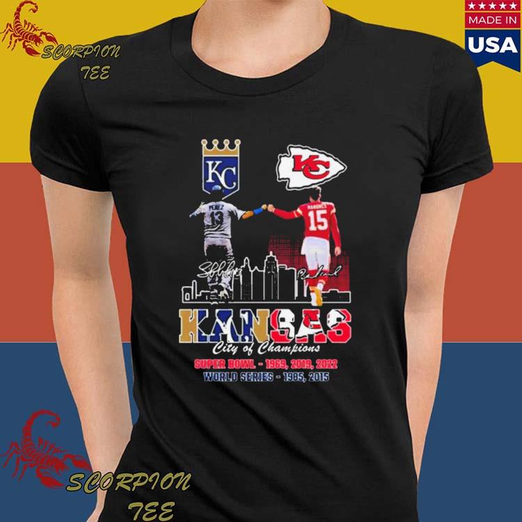 Official kansas Chiefs city patrick mahomes and city royals perez city of  champions signatures 2023 T-shirts, hoodie, tank top, sweater and long  sleeve t-shirt
