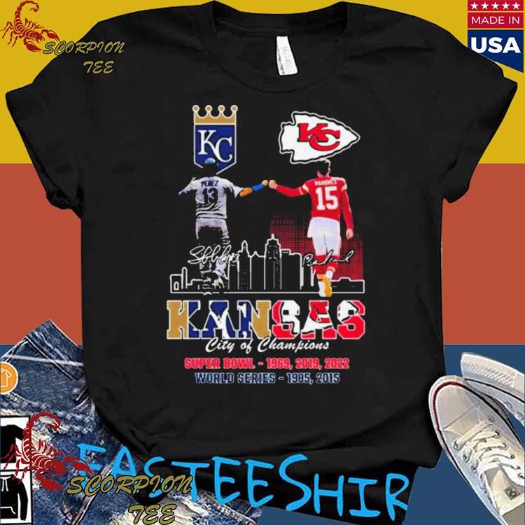 Official kansas Chiefs city patrick mahomes and city royals perez city of  champions signatures 2023 T-shirts, hoodie, tank top, sweater and long  sleeve t-shirt