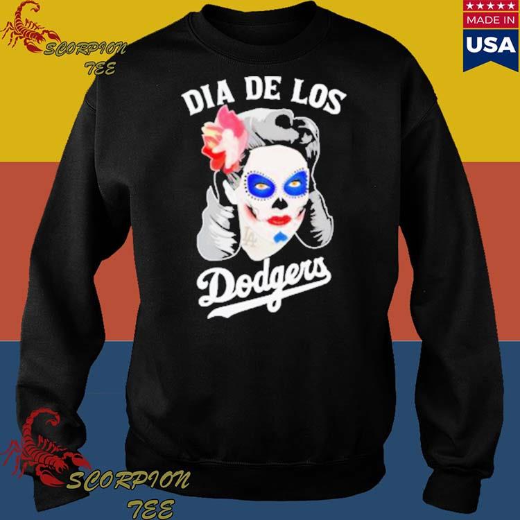 Official los angeles Dodgers dia de los Dodgers skull women T-shirts,  hoodie, tank top, sweater and long sleeve t-shirt