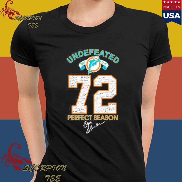 MiamI dolphins undefeated 1972 perfect season signature T-shirts