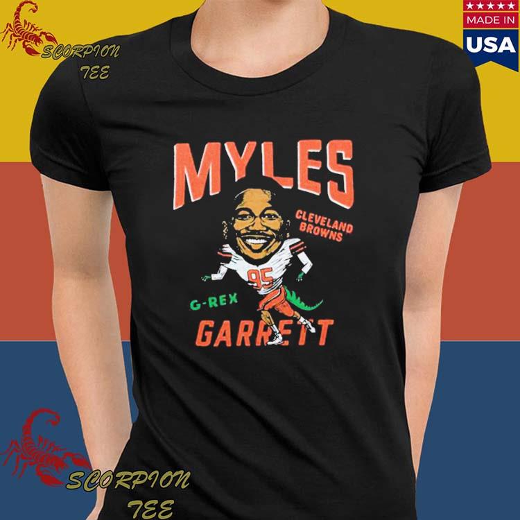 Myles Garrett Cleveland Browns G-Rex Caricature Player Tri-Blend T-Shirts,  hoodie, sweater, long sleeve and tank top