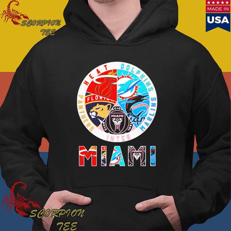 Miami Heat Dolphins Hurricanes Panthers Inter Miami Marlins shirt, hoodie,  sweater, long sleeve and tank top