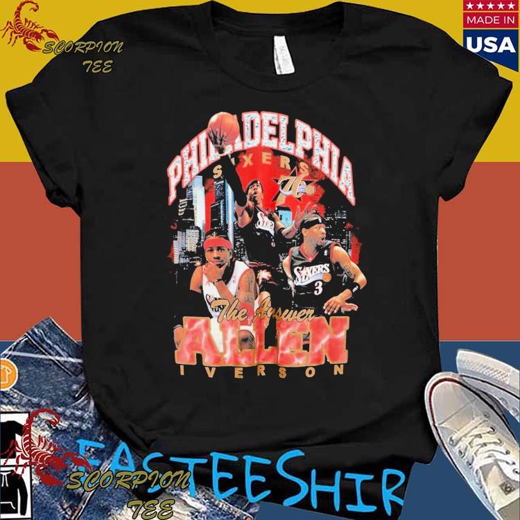 Allen Iverson Philadelphia 76ers Mitchell & Ness Hardwood Classics Bling  Concert Player T-Shirt