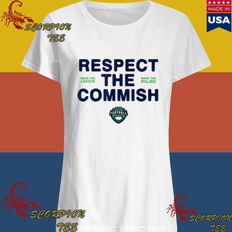 ESPN Fantasy Football Respect The Commish Emblem Logo T-Shirt