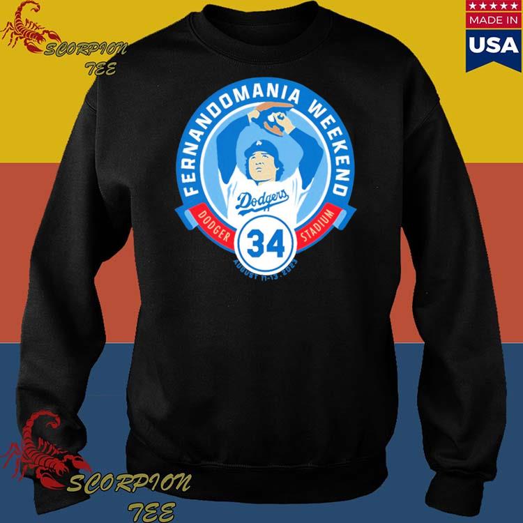 Official los angeles Dodgers fernandomania weekend dodger stadium 34 T-shirt,  hoodie, sweater, long sleeve and tank top