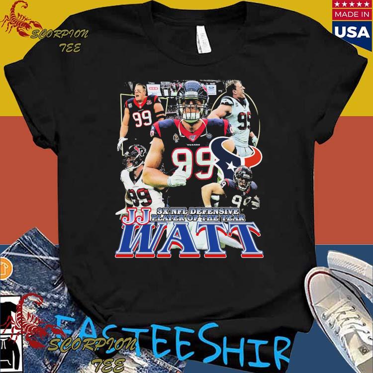 Official houston Texans Jj Watt 3x Nfl Defensive Player Of The Year  T-Shirts, hoodie, tank top, sweater and long sleeve t-shirt