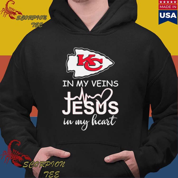 Chiefs in my veins jesus in my heart Kansas City Chiefs tshirt