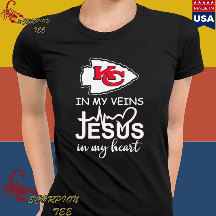 Chiefs in my veins jesus in my heart Kansas City Chiefs tshirt