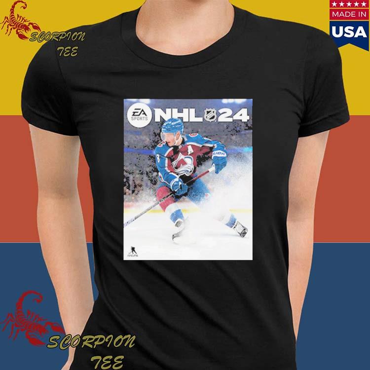 NHL 24 Cover Athlete Cale Makar EA Sports Game Cover Colorado Avalanche T- Shirt - Binteez